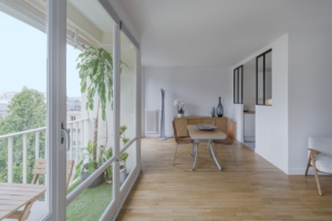 Le salon ; Rénovation d'un appartement de 70m2 dans le 15è